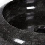 DIVERO Marmor Naturstein Aufsatz-Waschbecken Handwaschbecken Waschschale Stein poliert rund schwarz