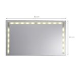 KROLLMANN Badspiegel mit LED-Beleuchtung / Druckschalter, 80 x 60 cm, Spiegel mit Tageslicht Beleuchtung