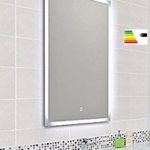 KROLLMANN Badspiegel mit LED Beleuchtung, Badezimmer Wandspiegel mit Touch Sensor (50x70 cm)