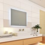 KROLLMANN Moderner LED Spiegel mit Touch Sensor, 80x60cm, Wandspiegel beleuchtet, Badspiegel mit Beleuchtung