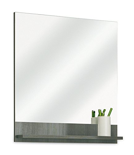 Badezimmerspiegel Badspiegel Wandspiegel ORSON 2 | Graphit Struktur | Dekor | mit Ablage