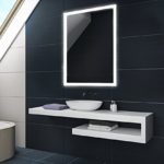 FORAM Design Badspiegel mit LED Beleuchtung von Artforma | Vertikal Oder Horizontal Wandspiegel Badezimmerspiegel | Spiegel mit Gehäuse