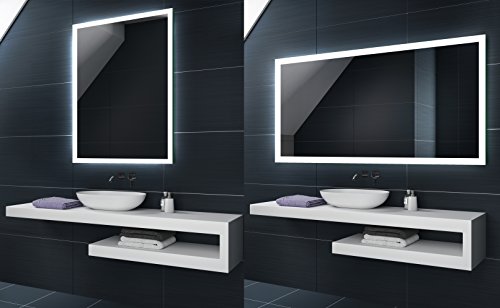 KALTWEIß Design Badspiegel mit LED Beleuchtung von Artforma | Wandspiegel Badezimmerspiegel | Spiegel nach Maß
