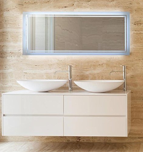 Moderner Wand- Badspiegel mit LED Beleuchtung Badezimmer-Spiegel. Badspiegel beleuchtet