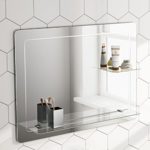 Soak Design-Wandspiegel mit Ablagefläche - Moderner Badspiegel - 80 x 60 cm, abgerundete Ecken, einfache Montage